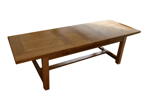 Empire Classic Grand solid oak extending dining table - Tudor oak range