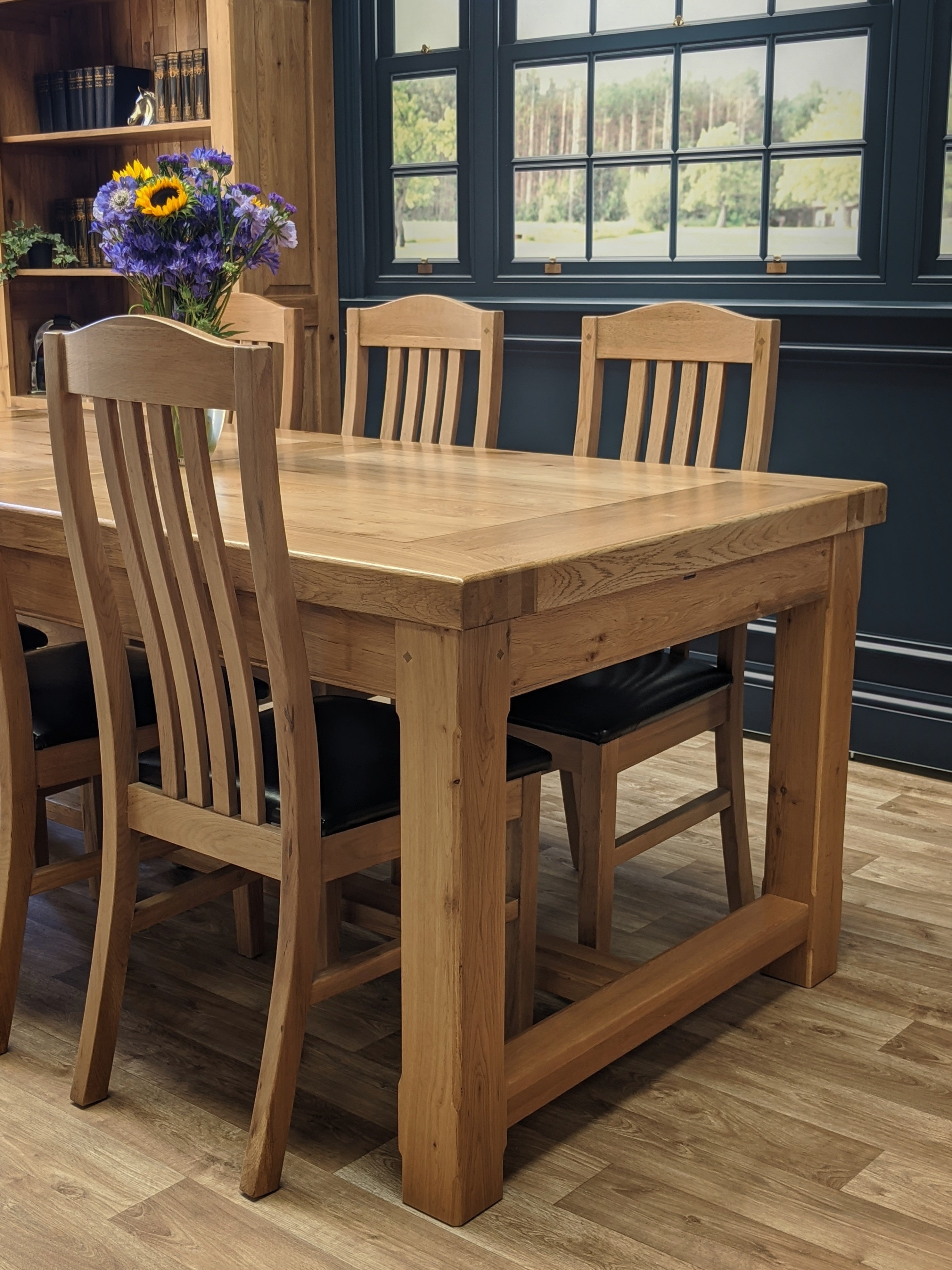 Empire Classic Grand solid oak extending dining table - Blonde oak range
