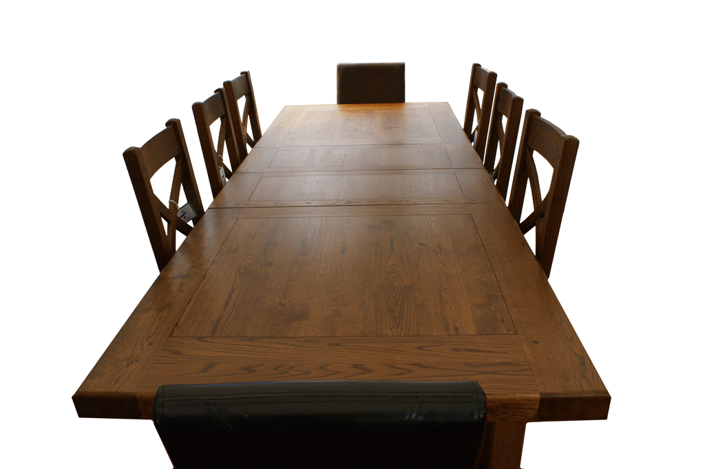 Empire Classic Grand Solid Oak Extending Dining Table in Tudor Oak