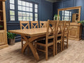 Empire X Leg Solid Oak extending Dining Table - Blonde range