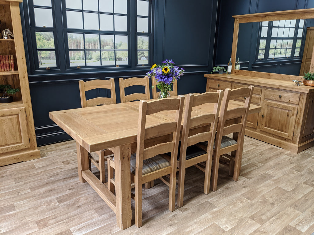 Empire Classic solid oak extending dining table - Blonde Oak Range