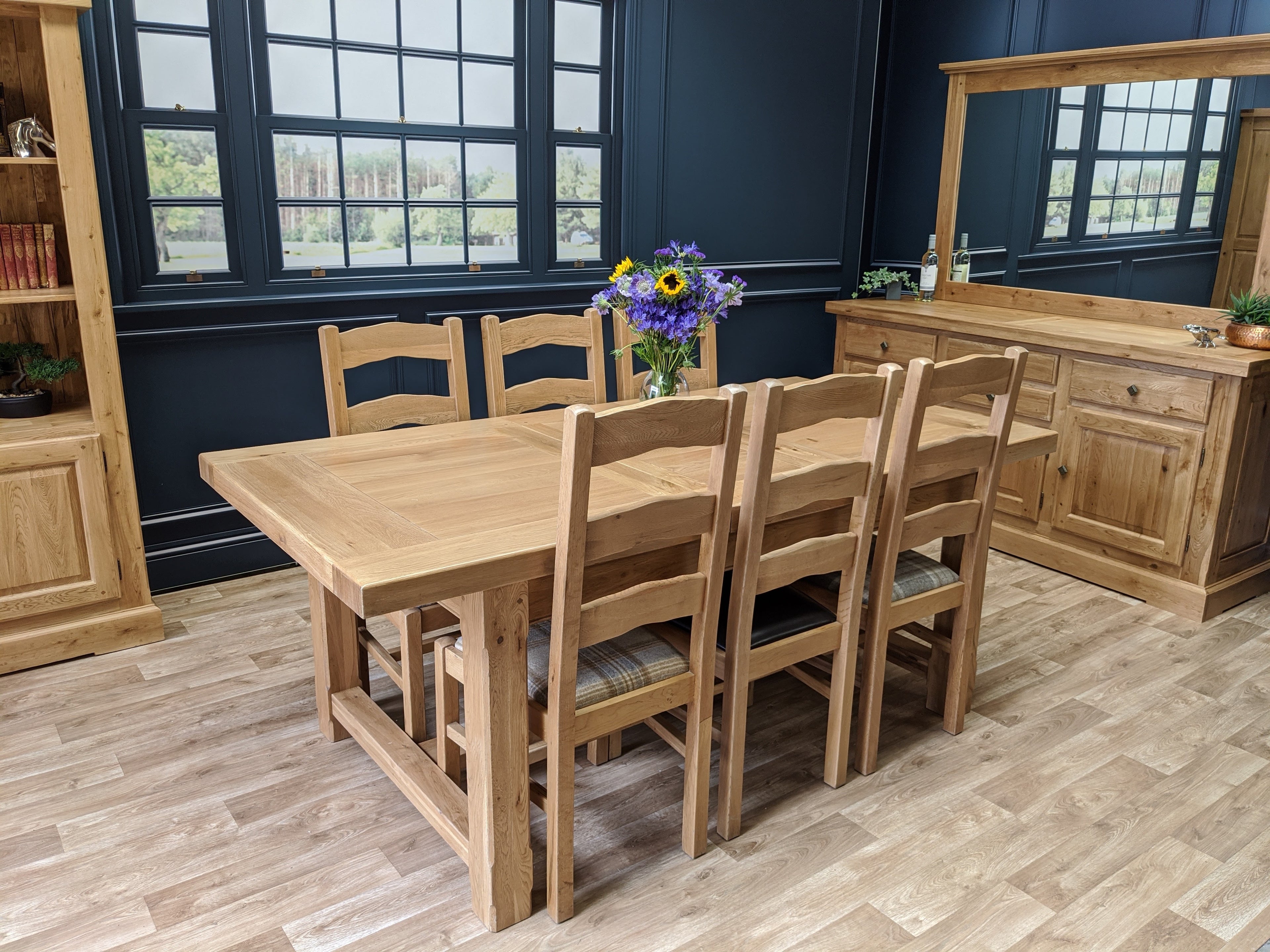 Empire Classic solid oak extending dining table - Blonde Oak Range
