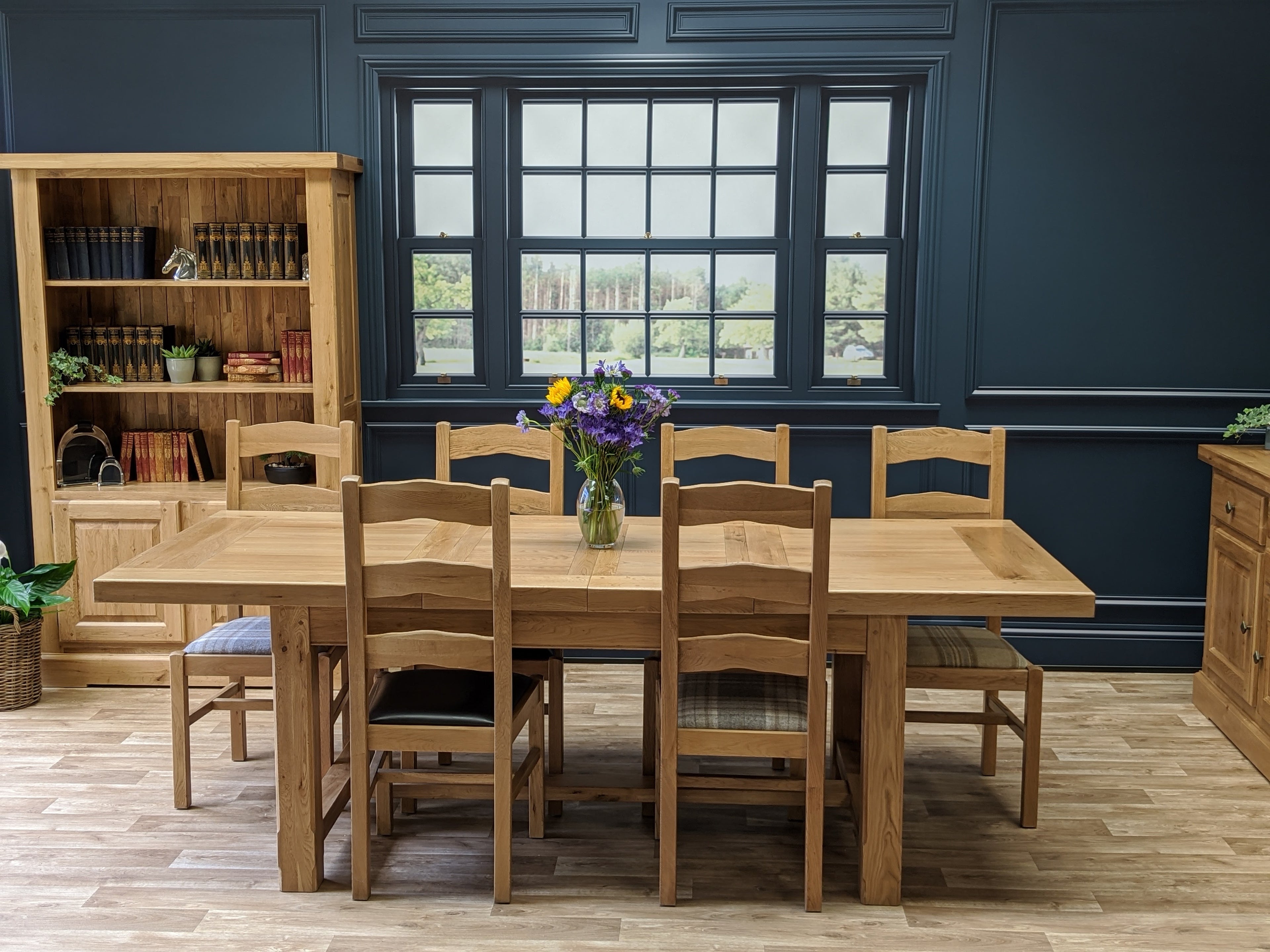 Empire Classic solid oak extending dining table - Blonde Oak Range