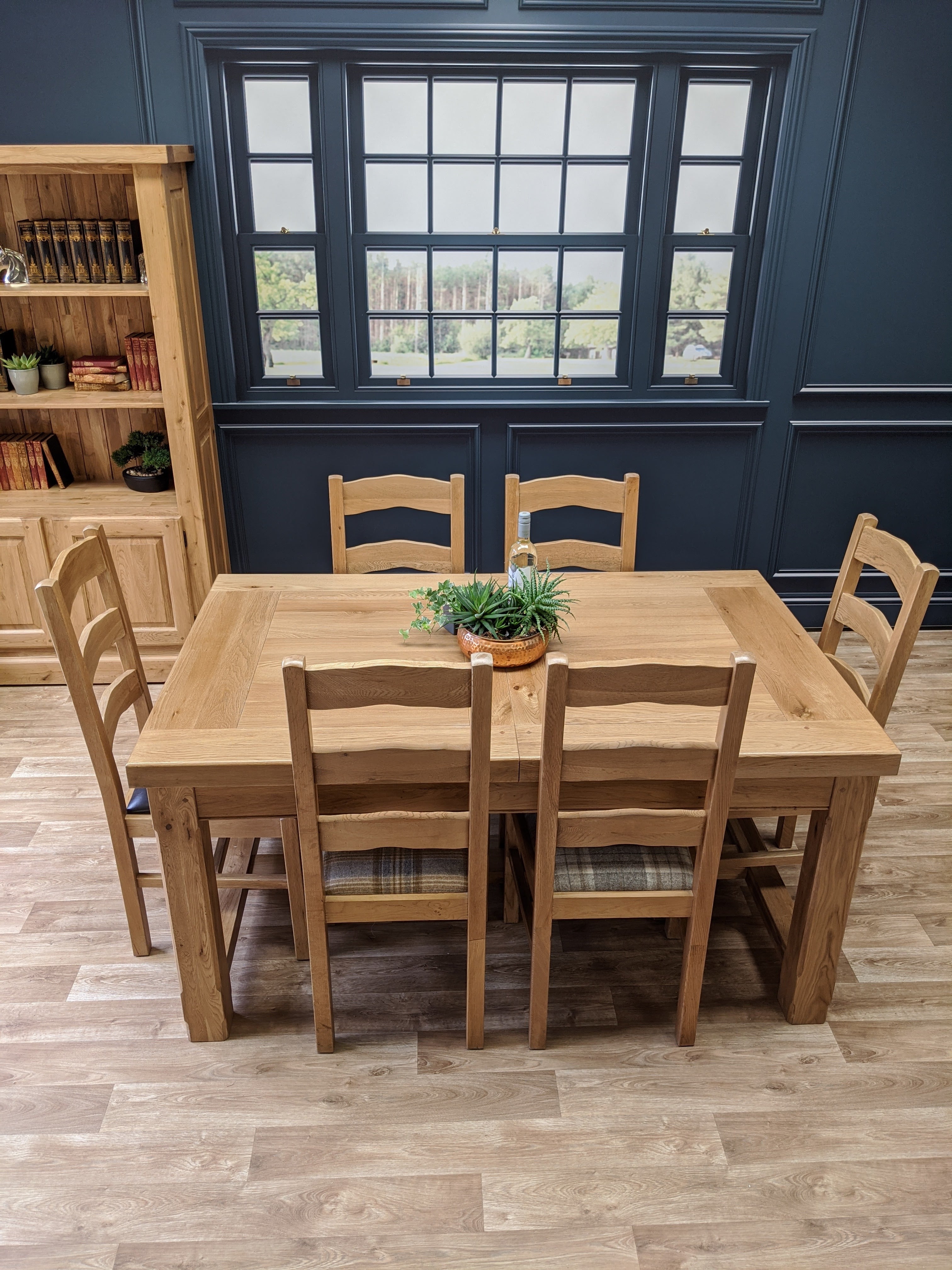 Empire Classic solid oak extending dining table - Blonde Oak Range