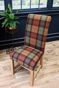 Arundel burnt orange fabric rollback oak chair