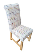 Arundel multi spot natural fabric rollback oak chair