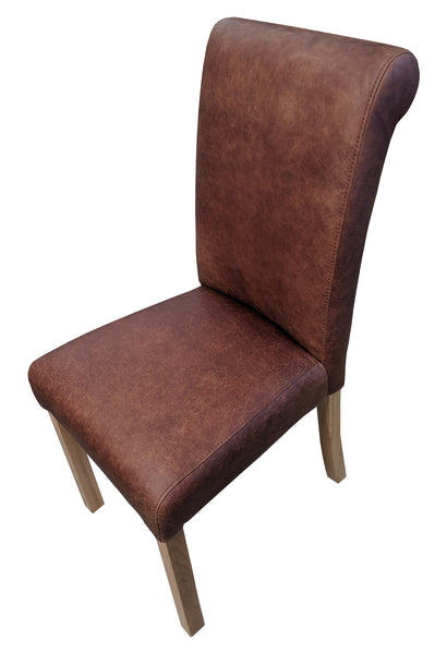 Arundel Ingrassato leather rollback oak chair