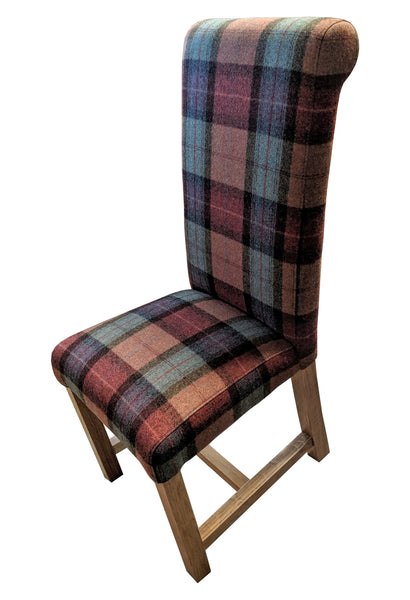 Arundel burnt orange fabric rollback oak chair