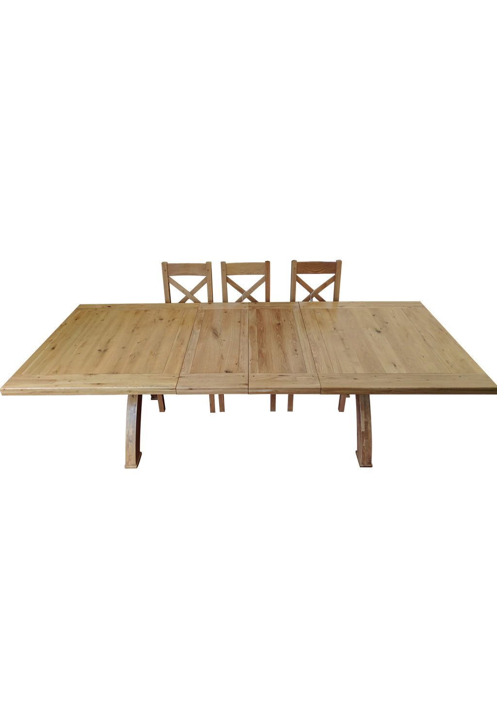 Empire X Leg Solid Oak extending Dining Table - Blonde range