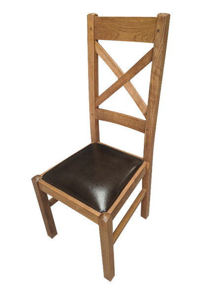 Cross Back Dining Chair - Tudor Oak range