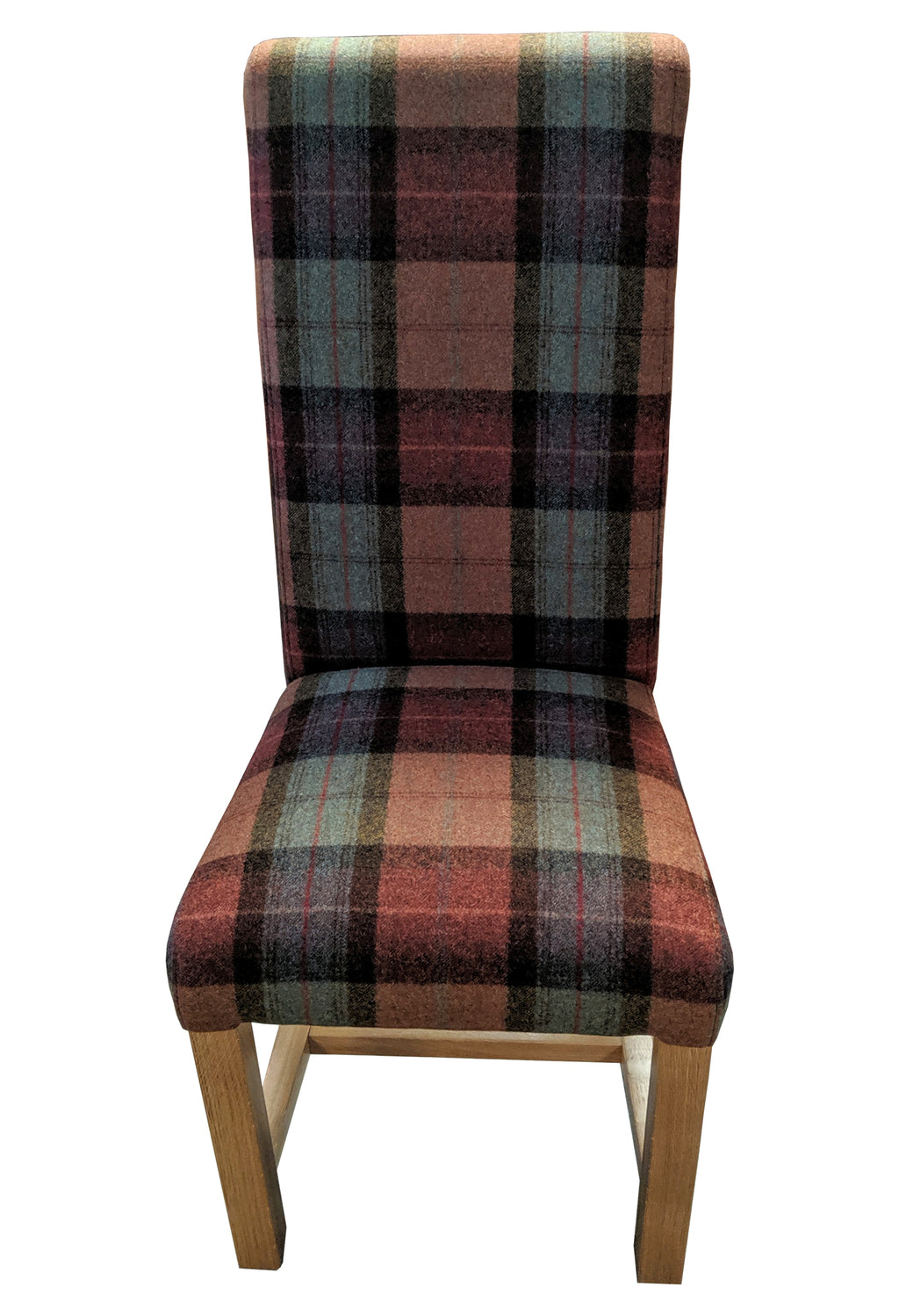 Arundel burnt orange fabric rollback oak chair