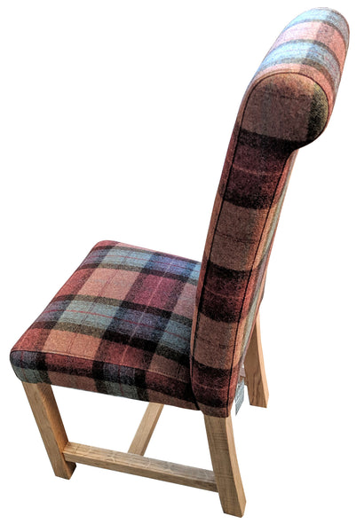 Arundel burnt orange fabric rollback oak chair