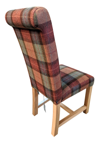 Arundel burnt orange fabric rollback oak chair