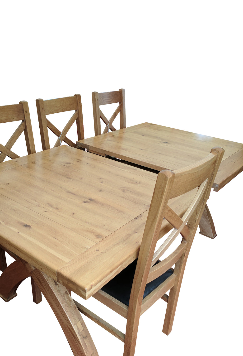 Empire X Leg Solid Oak extending Dining Table - Blonde range