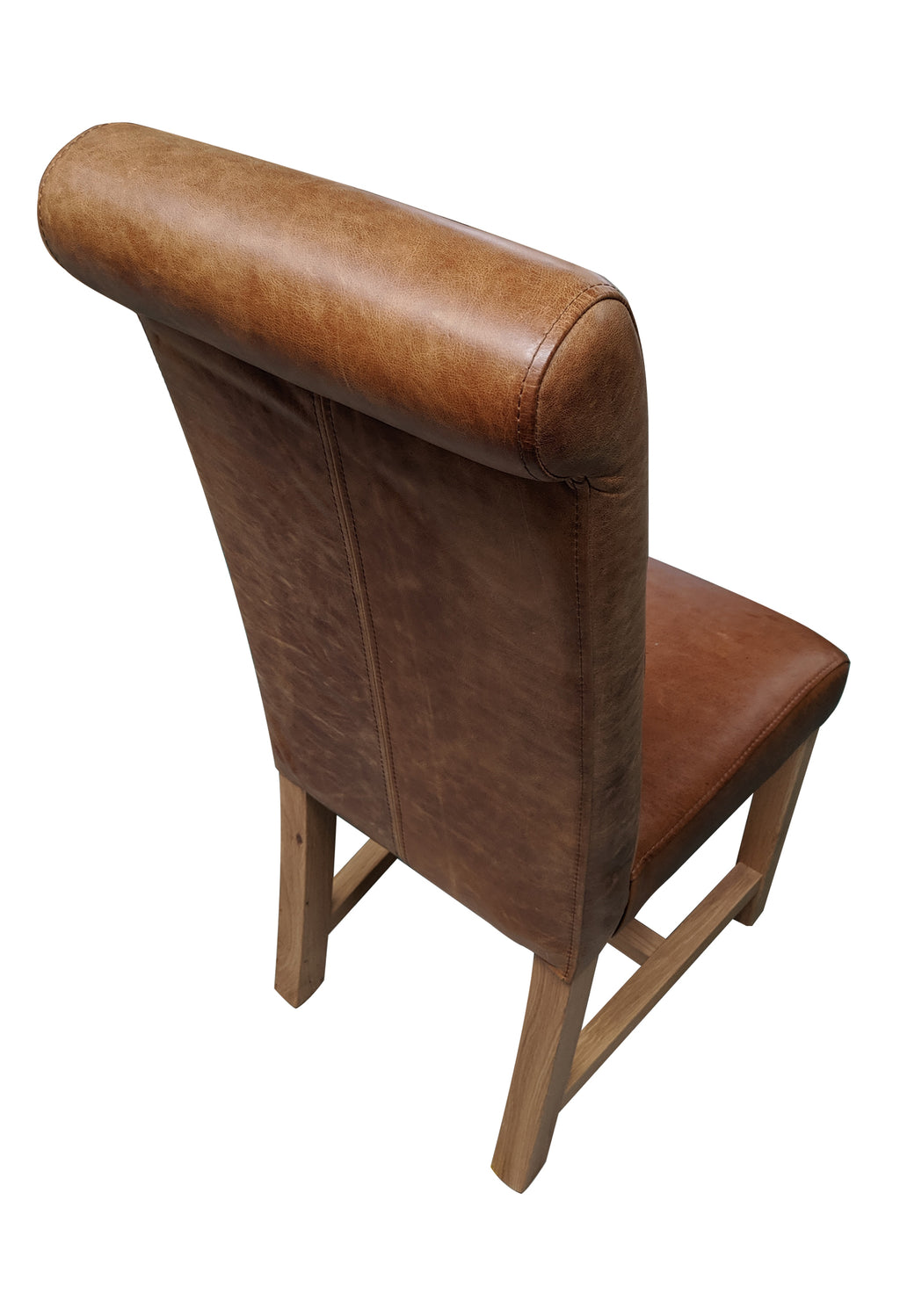 Arundel leather rollback oak chair