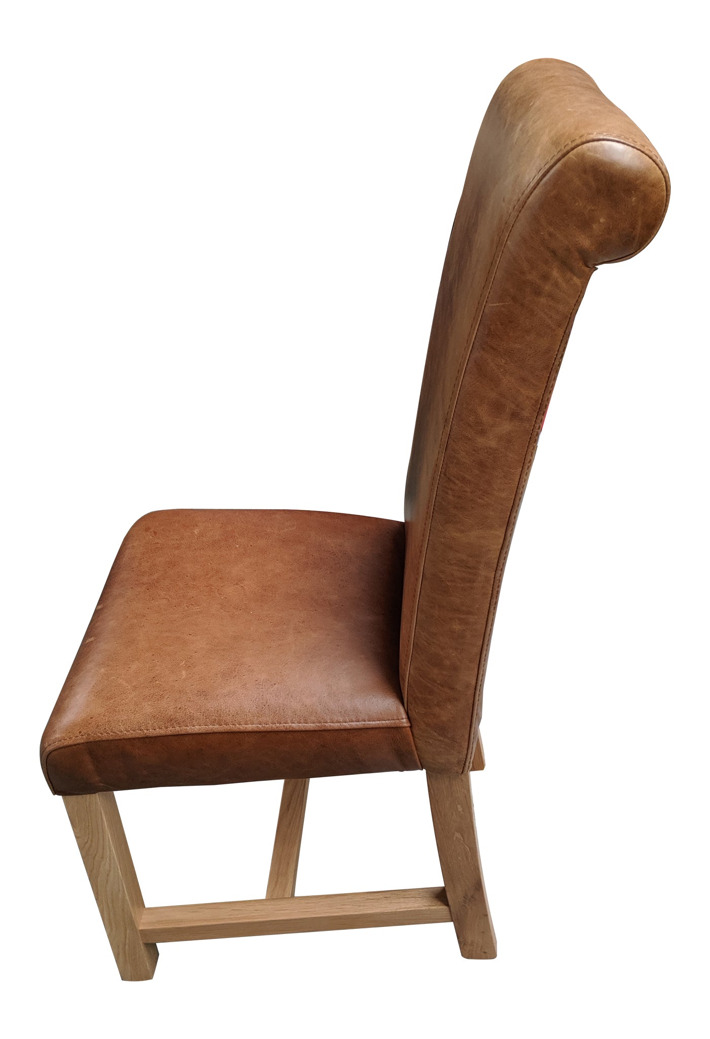 Arundel leather rollback oak chair