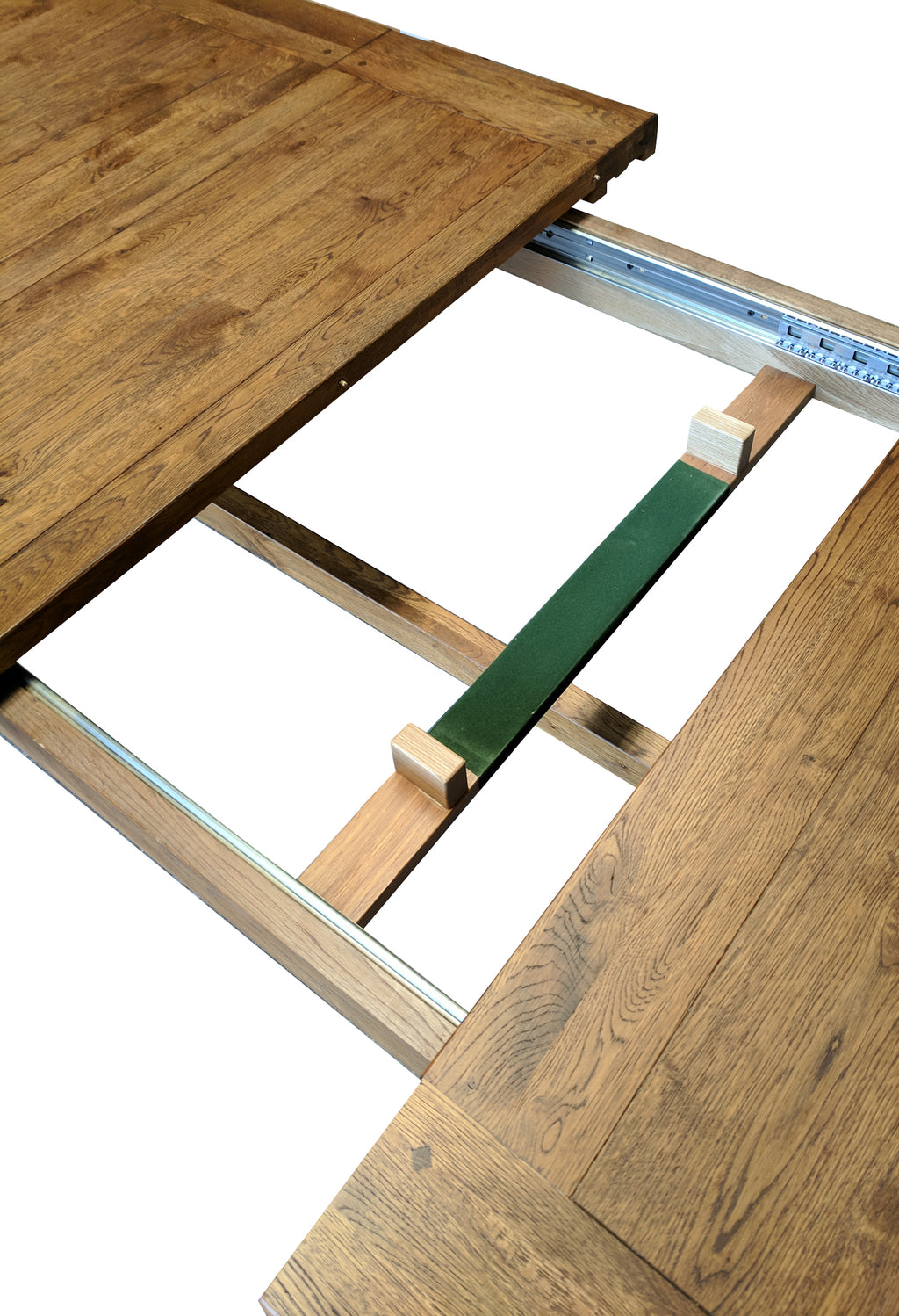 Empire X Leg Solid Oak extending Dining Table - Tudor oak range