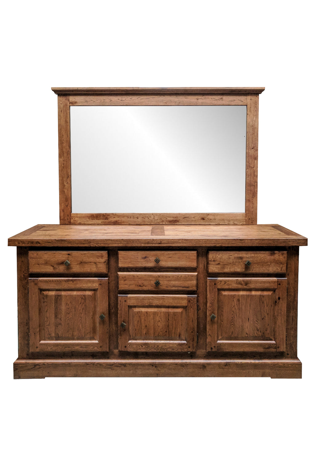 Empire Manor oak sideboard with mirror - Tudor oak range