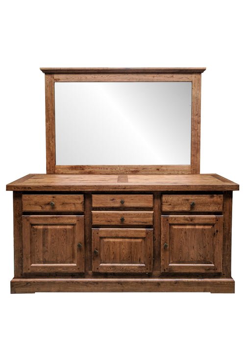 Empire Manor oak sideboard with mirror - Tudor oak range
