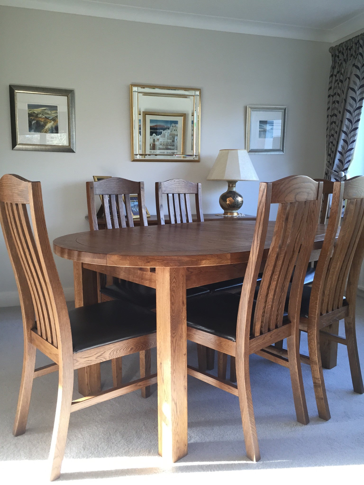 Empire Oval Extending Dining Table - Tudor Oak range